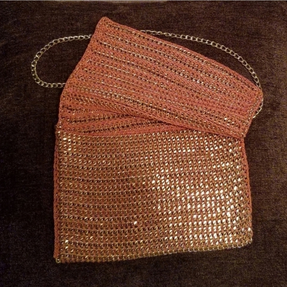 Clutch Chain and Cord Woven Crossbody Gold Tone - Picture 4 of 16